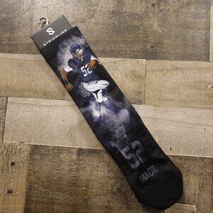 STRIDELINE Khalil Mack Chicago Bears Player Crew Socks Men's Size M/L (8-12) NWT